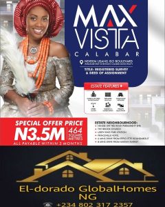 Affordable Land For Sale  in Calabar: MAX Vista Estate, Ndidem Usang Iso Boulevard
