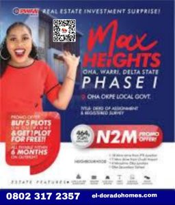 Affordable Land For Sale in Warri: Secure Your Future at MAX Heights Estate, Oha Okpe