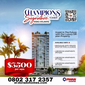 Stunning Houses for Sale in Nigeria:Champions Signature Tower, Eko Atlantic