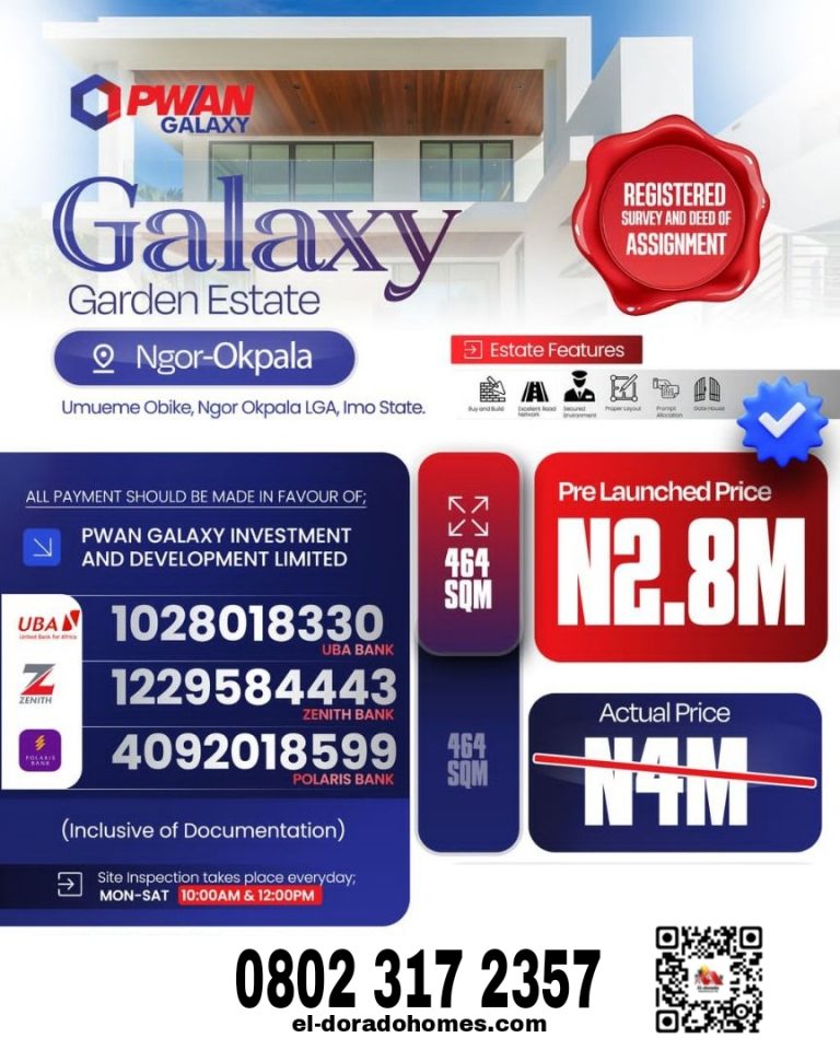 Cheap Land For Sale in Owerri: Galaxy Gardens Estate, Ngor Okpala