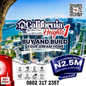 ₦2.5M Land for Sale in Agbor Delta State, California Heights Estate Owa-Oyibu