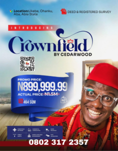 Own Land in Aba for Under ₦1M, 😱 Crownfield Estate Offer